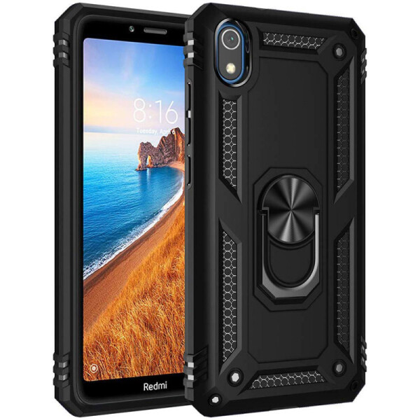

Ударопрочный чехол Serge Ring магнитный держатель для Xiaomi Redmi 7A (Черный) (775860)
