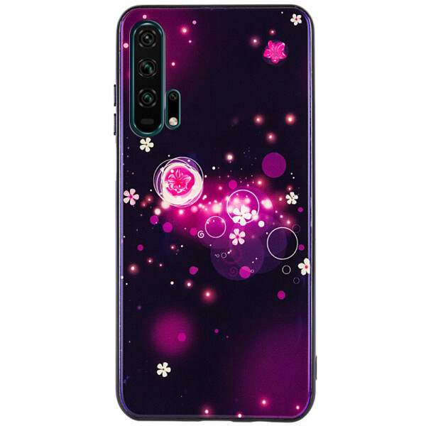 

TPU+Glass чехол Fantasy с глянцевыми торцами для Huawei Honor 20 Pro (Пузырьки и цветы) (793136)