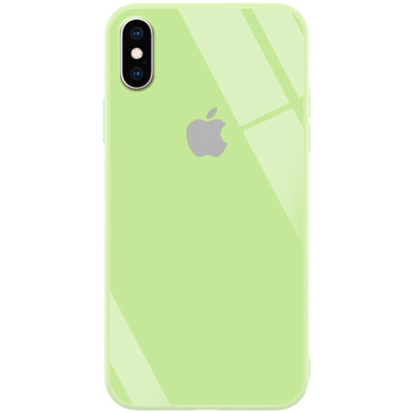 

TPU+Glass чехол GLOSSY Logo series для Apple iPhone XS Max (6.5) (Салатовый / Light green) (788289)