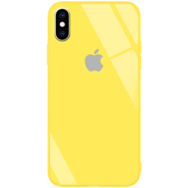 

TPU+Glass чехол GLOSSY Logo series для Apple iPhone X (5.8) / XS (Желтый / Yellow) (788260)