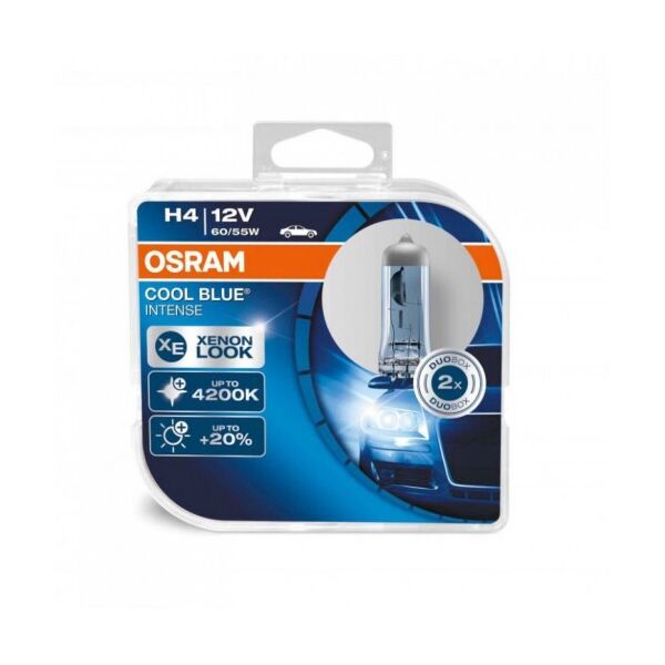 

Автомобильные лампы OSRAM 12V H4 55W 4200K +20% Cool Blue INTENSE (64193CBI-BOX)