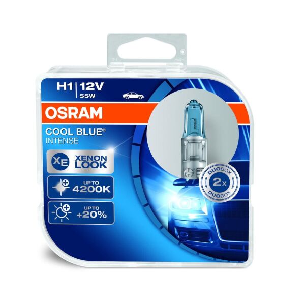 

Автомобильные лампы OSRAM 12V H1 55W 4200K +20% Cool Blue INTENSE (64150 CBI-BOX)