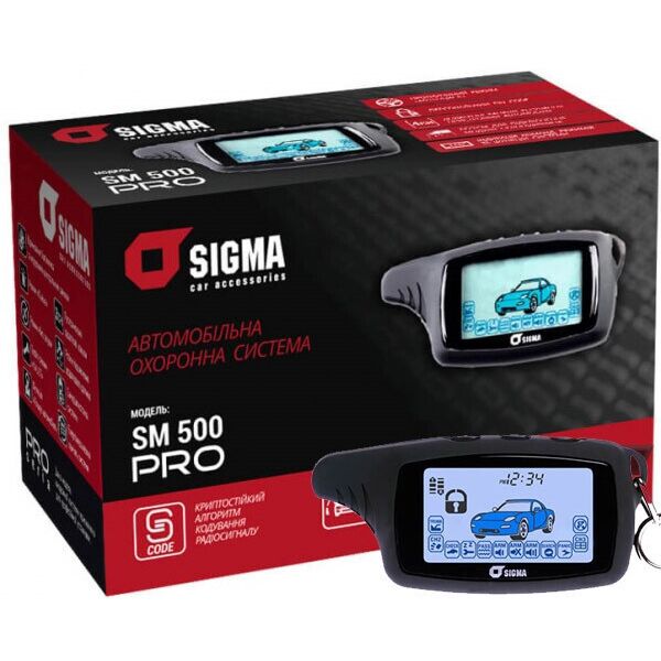 

Сигнализация 2way SIGMA SM-500PRO - 2 брелка/1-дв./LCD дисп.без сирены/датчик удара