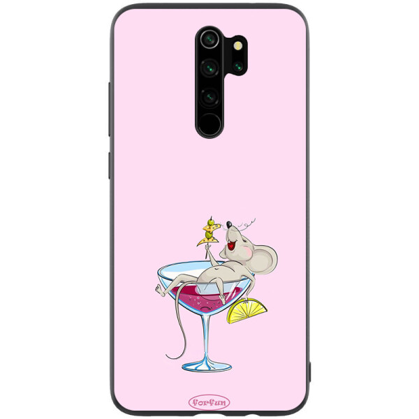 

TPU+PC чехол ForFun для Xiaomi Redmi Note 8 Pro (Мышь в бокале / Розовый) (788451)