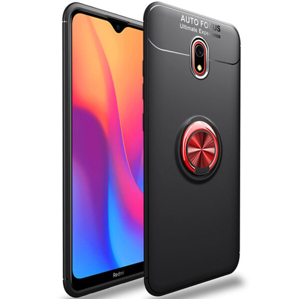 

TPU чехол Deen ColorRing под магнитный держатель для Xiaomi Redmi 8a (Черный / Красный) (788133)