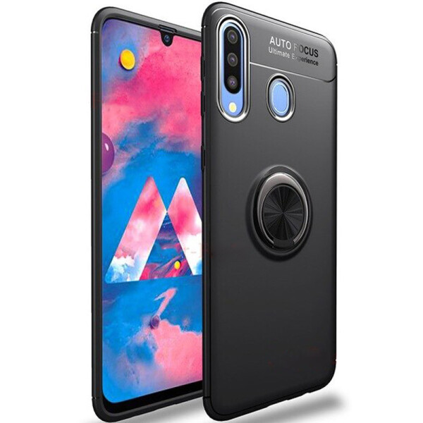 

TPU чехол Deen ColorRing под магнитный держатель для Samsung Galaxy A20s (Черный / Черный) (788116)