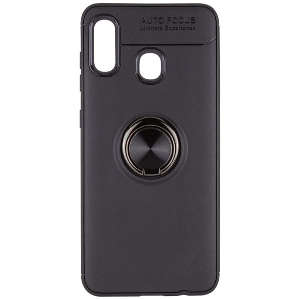 

TPU чехол Deen ColorRing под магнитный держатель для Samsung Galaxy A10s (Черный / Черный) (766889)