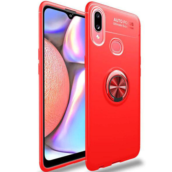 

TPU чехол Deen ColorRing под магнитный держатель для Samsung Galaxy A10s (Красный / Красный) (788111)