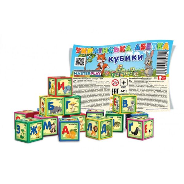 

Кубики 60мм Абетка 9шт 1-059