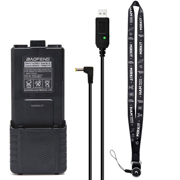 

Аккумулятор для Baofeng UV-82 3800 mAh (BL-8) + Кабель для зарядки + Ремшок на шею Mirkit