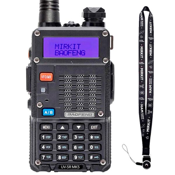 

Рация двухдиапазонная Baofeng UV-5RT (MK5), VHF/UHF, 8 Ватт, батарея 1800 мАч + Гарнитура Baofeng + Ремешок на шею Mirkit черный