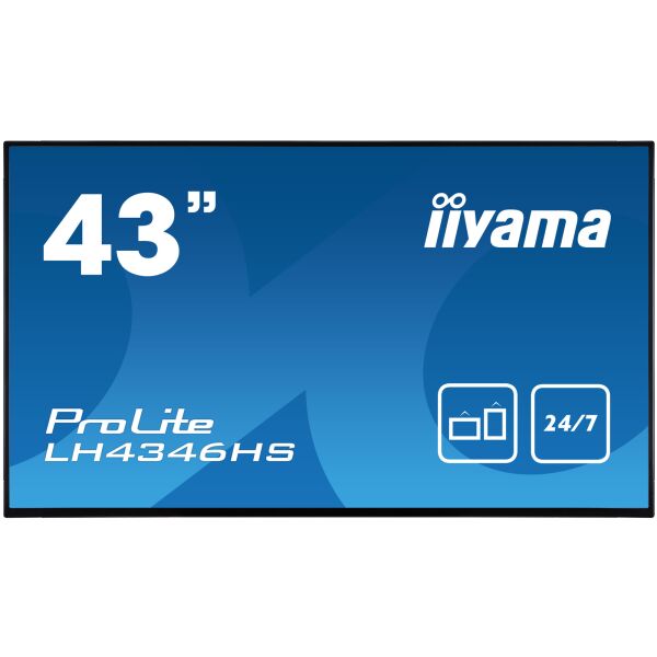 

Монитор Iiyama LH4346HS-B1 42.5", IPS, FullHD, DVI/DP/HDMI/USB, gĹoĹniki