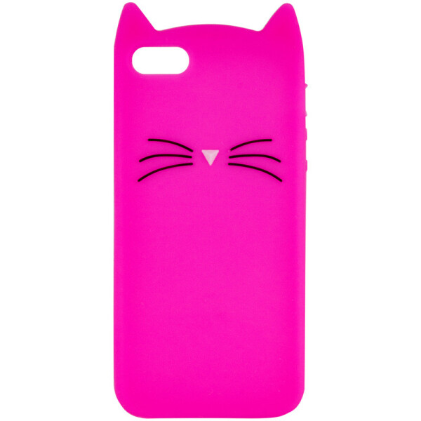 

Силиконовая накладка 3D Cat для Apple iPhone 5/5S/SE (Малиновый) (717342)