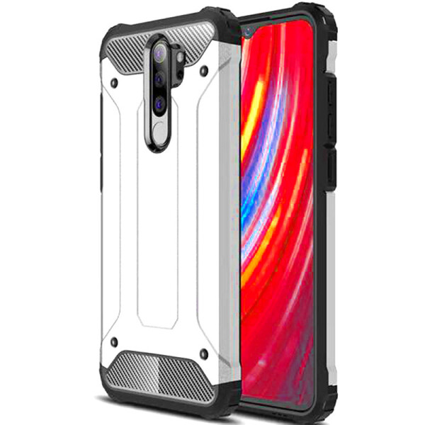 

Бронированный противоударный TPU+PC чехол Immortal для Xiaomi Redmi Note 8 Pro (Серебряный) (788178)