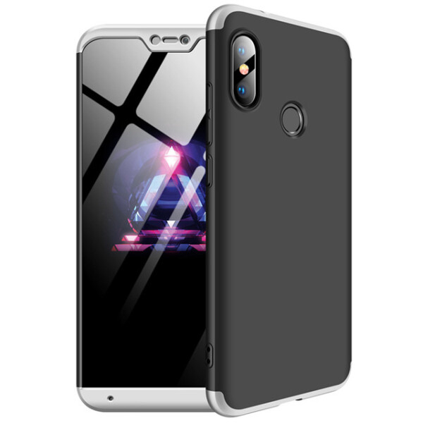 

Пластиковая накладка GKK LikGus 360 градусов для Xiaomi Redmi Note 6 Pro (Черный / Серебряный) (663178)