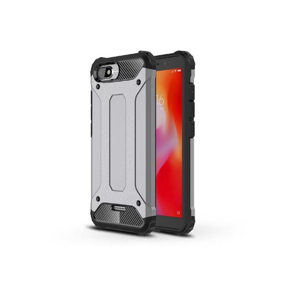 

Бронированный противоударный TPU+PC чехол Immortal для Xiaomi Redmi 6A (Металл / Gun Metal) (661523)