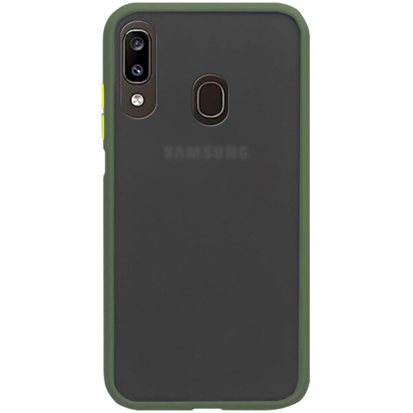 

TPU+PC чехол Soft-touch with Color Buttons для Samsung Galaxy A20 / A30 (Зеленый) (770713)