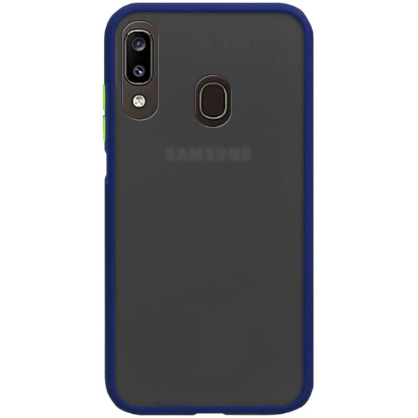 

TPU+PC чехол Soft-touch with Color Buttons для Samsung Galaxy A20 / A30 (Синий) (770715)
