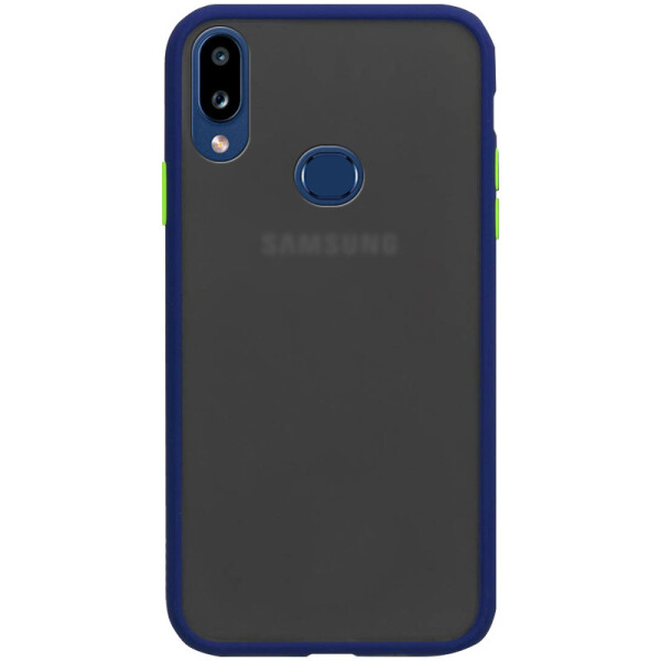 

TPU+PC чехол Soft-touch with Color Buttons для Samsung Galaxy A10s (Синий) (770710)