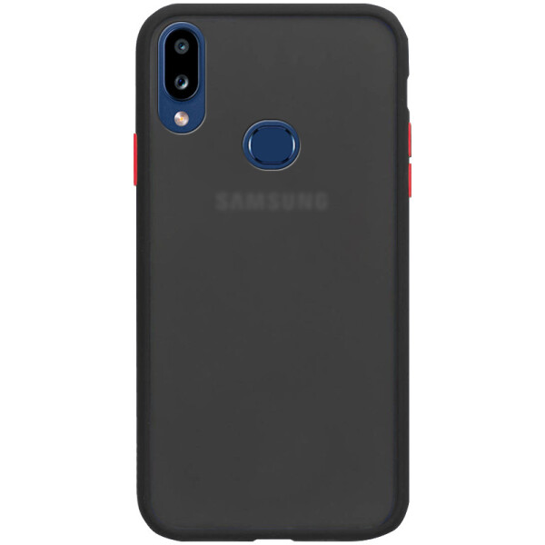 

TPU+PC чехол Soft-touch with Color Buttons для Samsung Galaxy A10s (Черный) (770711)