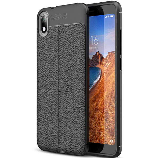 

TPU чехол фактурный (с имитацией кожи) для Xiaomi Redmi 7A (Черный) (770368)