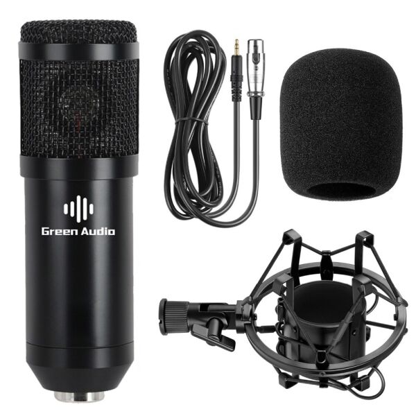 

Конденсаторный микрофон Green Audio BM-800 Black с ветрозащитой и пауком