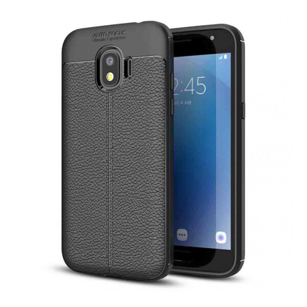 

TPU чехол фактурный (с имитацией кожи) для Samsung J250F Galaxy J2 Pro (2018) (Черный) (666239)