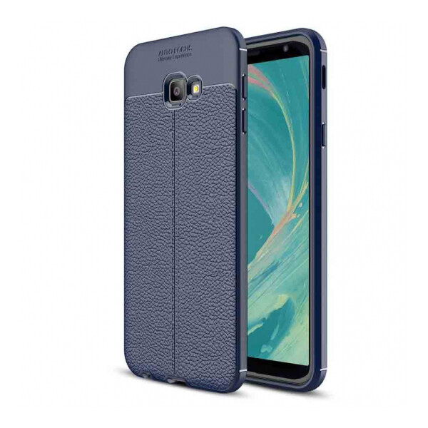 

TPU чехол фактурный (с имитацией кожи) для Samsung Galaxy J4+ (2018) (Синий) (666228)