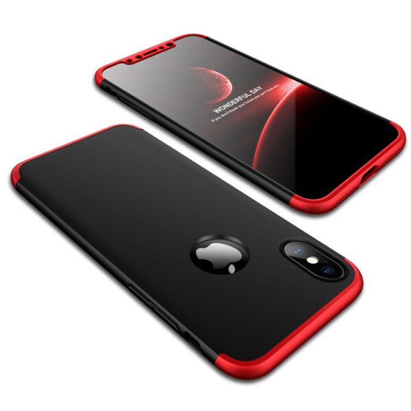 

Пластиковая накладка GKK LikGus 360 градусов для Apple iPhone XS Max (6.5) (Черный / Красный) (663734)