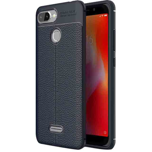 

TPU чехол фактурный (с имитацией кожи) для Xiaomi Redmi 6 (Синий) (623323)