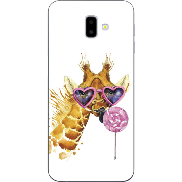

Силиконовый бампер чехол Amstel с картинкой для Samsung Galaxy J6 Plus 2018 Жираф с конфетой