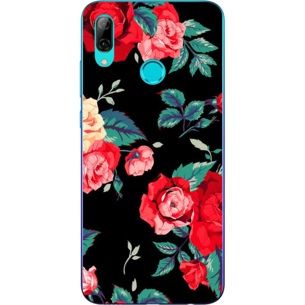 

Силиконовый чехол Amstel с рисунком для Huawei P Smart 2019 Цветы на черном фоне