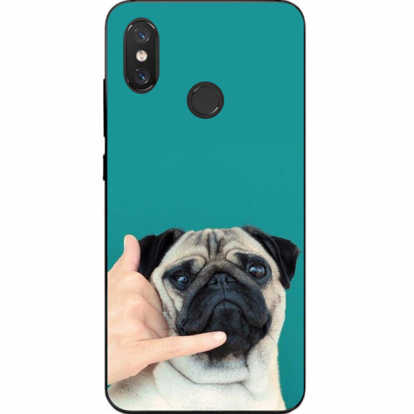 

Бампер силиконовый чехол Amstel для Xiaomi Mi 8 с картинкой Мопс на телефоне