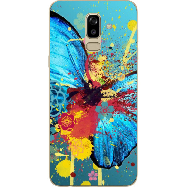 

Силиконовый чехол Amstel с рисунком для Samsung J810F Galaxy J8 2018 с картинкой Бабочка в красках