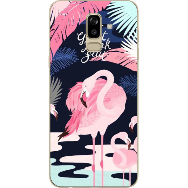 

Силиконовый чехол Amstel с рисунком для Samsung J810F Galaxy J8 2018 с картинкой Розовый фламинго