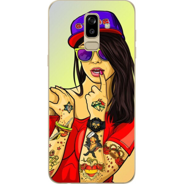 

Чехол бампер Amstel для Samsung J810F Galaxy J8 2018 с принтом Cool girl