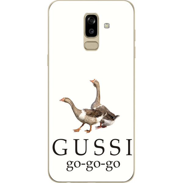 

Антибрендовый силиконовый чехол Amstel для Samsung J810F Galaxy J8 2018 с картинкой Gussi go go