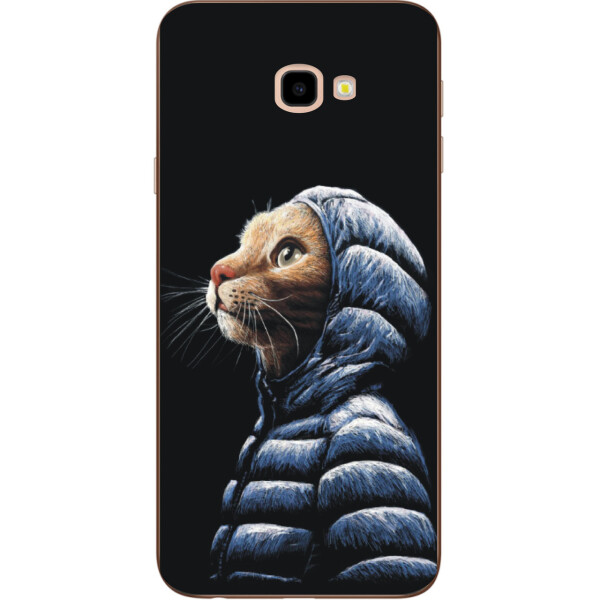 

Бампер оригинальный чехол Amstel с принтом для Samsung Galaxy J4 Plus 2018 Кот в куртке