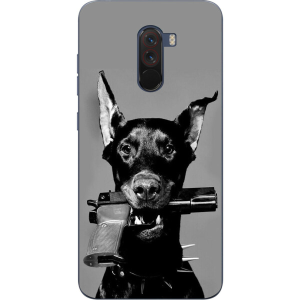 

Силиконовый чехол Amstel с рисунком для Xiaomi Poco F1 Собака с пистолетом