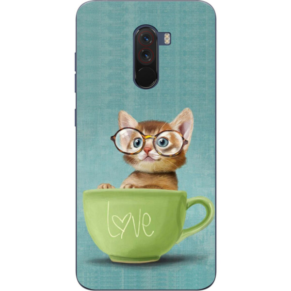 

Силиконовый чехол Amstel для Xiaomi Poco F1 с картинкой Котик в чашке