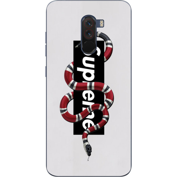 

Силиконовый чехол Amstel для Xiaomi Poco F1 с картинкой Supreme змея