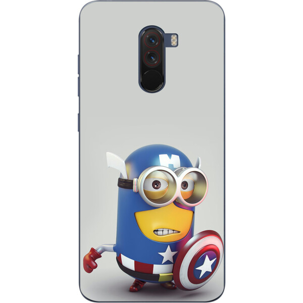 

Силиконовый чехол бампер Amstel для Xiaomi Poco F1 с картинкой Миньон капитан Америка