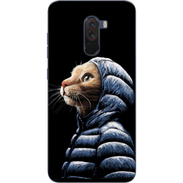 

Чехол силиконовый Amstel для Xiaomi Poco F1 с картинкой Кот в куртке