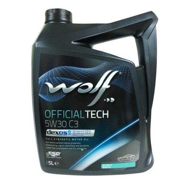 

Моторное масло WOLF OFFICIALTECH 5W-30 C3, 5л