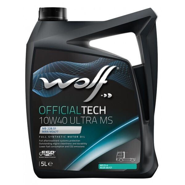 

Моторное масло WOLF OFFICIALTECH 10W-40 ULTRA MS, 5л