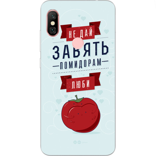 

Силиконовый чехол бампер Amstel для Xiaomi Redmi Note 6 Pro с картинкой Не дай завять помидорам