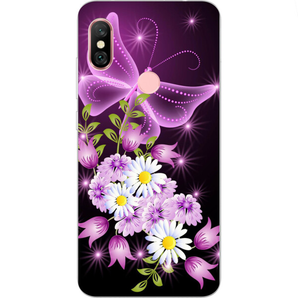 

Оригинальный чехол накладка Amstel для Xiaomi Redmi Note 6 Pro с картинкой Бабочка сиреневая