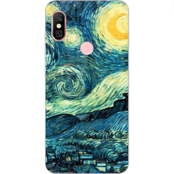 

Бампер силиконовый чехол Amstel с картинкой для Xiaomi Redmi Note 6 Pro Лунная ночь