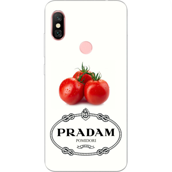 

Антибрендовый силиконовый чехол Amstel для Xiaomi Redmi Note 6 Pro с картинкой Pradam Pomidori