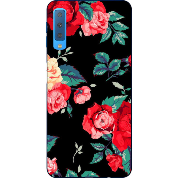 

Силиконовый чехол Amstel с рисунком для Samsung A750F Galaxy A7 2018 Цветы на черном фоне